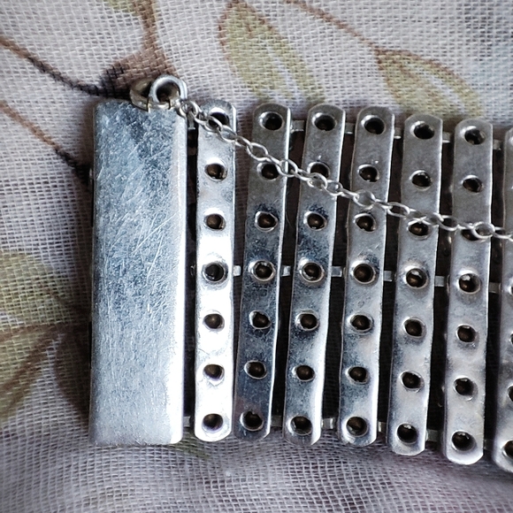 Vintage Signed Kramer of New York Seven Row Prong Set Clear Rhinestone Bracelet - Picture 5 of 16